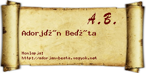 Adorján Beáta névjegykártya